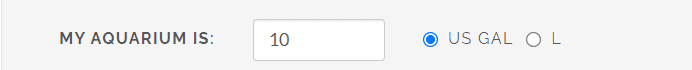 Calculator pre-set "My aquarium is"